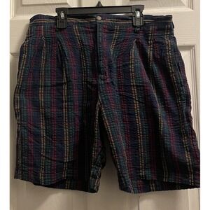 Works Ron Chereskin Shorts Mens Size 33 Multicolor Plaid Comfort Casual